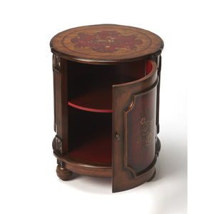 Butler Specialty - Thurmond Red Hand Painted Drum Table - Elegant Bars