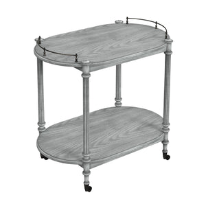 Butler Specialty - Oval Powder Grey Bar Cart - Elegant Bars