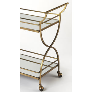 Butler Specialty - Loft Antique Gold Bar Cart - Elegant Bars