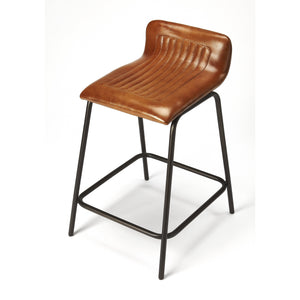 Butler Specialty - Ludlow Leather & Metal Counter Stool - Elegant Bars