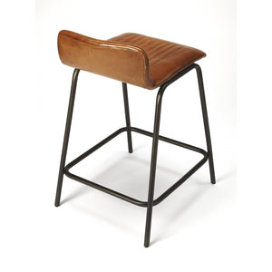 Butler Specialty - Ludlow Leather & Metal Counter Stool - Elegant Bars