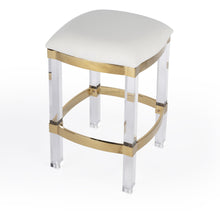 Load image into Gallery viewer, Butler Specialty - Acrylic &amp; Polished Brass Counter Stool - Elegant Bars