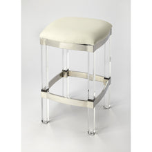 Load image into Gallery viewer, Butler Specialty - Acrylic &amp; White Leather Counter Stool - Elegant Bars