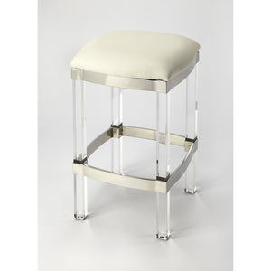 Butler Specialty - Acrylic & White Leather Counter Stool - Elegant Bars