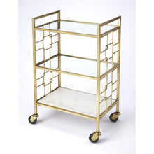 Load image into Gallery viewer, Butler Specialty - Arcadia Polished Gold Bar Cart - Elegant Bars
