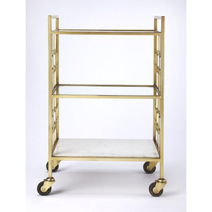 Butler Specialty - Arcadia Polished Gold Bar Cart - Elegant Bars