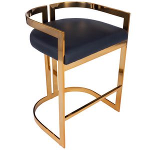 Butler Specialty - Gold & Black Faux Leather Counter Stool - Elegant Bars
