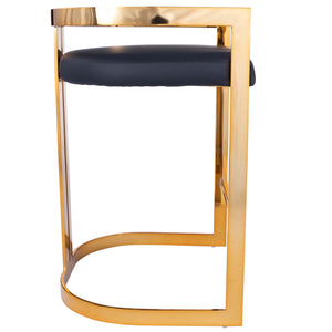 Butler Specialty - Gold & Black Faux Leather Counter Stool - Elegant Bars