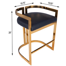 Load image into Gallery viewer, Butler Specialty - Gold &amp; Black Faux Leather Counter Stool - Elegant Bars