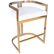 Load image into Gallery viewer, Butler Specialty - Gold &amp; White Faux Leather Counter Stool - Elegant Bars