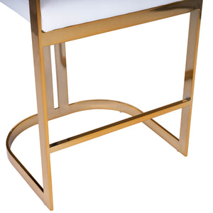 Butler Specialty - Gold & White Faux Leather Counter Stool - Elegant Bars