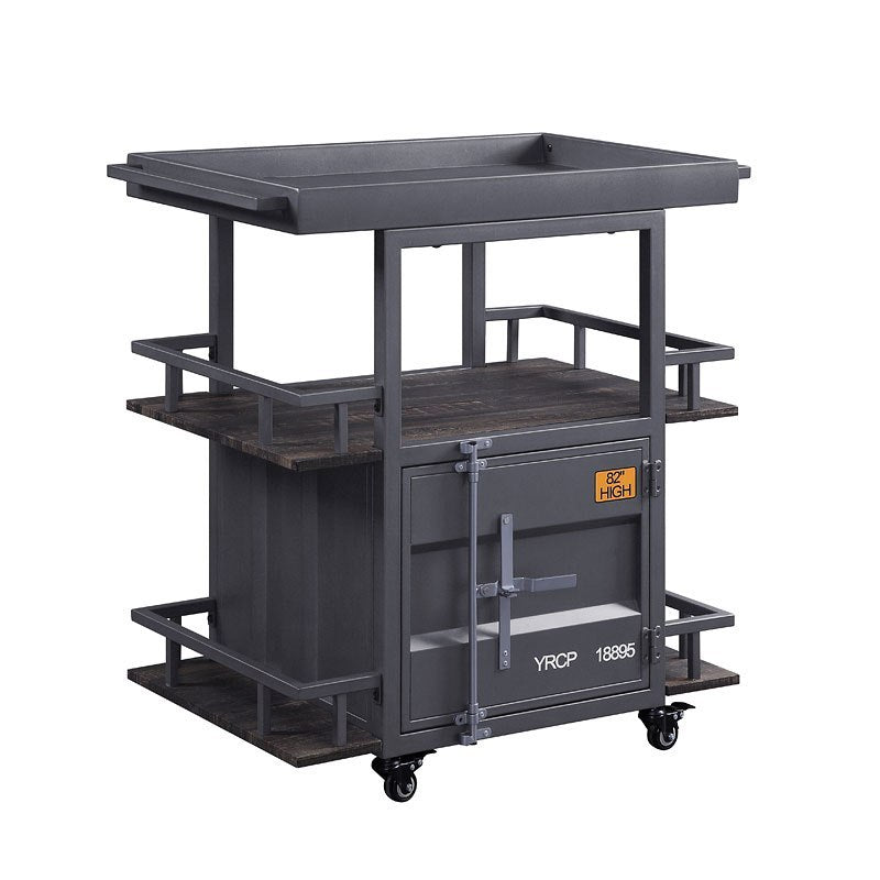 Grey Cargo Bar Cart - Elegant Bars