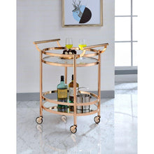 Load image into Gallery viewer, Lakelyn Serving Cart - Rose Gold - Elegant Bars