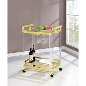 Golden Aerin Bar Cart - Steve Silver Co. - Elegant Bars