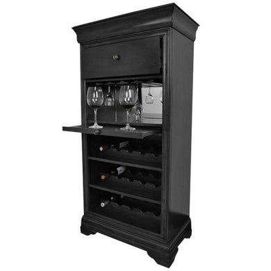 Classic Bar Cabinet / Wine Rack - Black - Elegant Bars