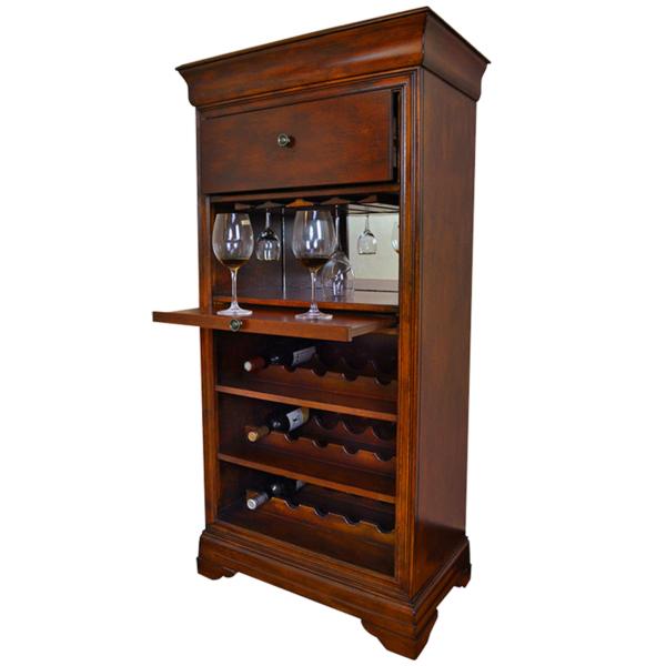 Classic Bar Cabinet / Wine Rack - Chestnut - Elegant Bars