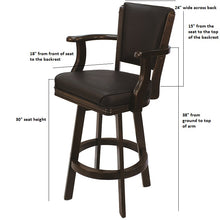 Load image into Gallery viewer, Elegant Swivel Barstool With Arms - Chestnut - Elegant Bars