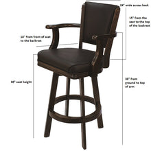 Load image into Gallery viewer, Elegant Swivel Bar Stool with Arm Rest - Black