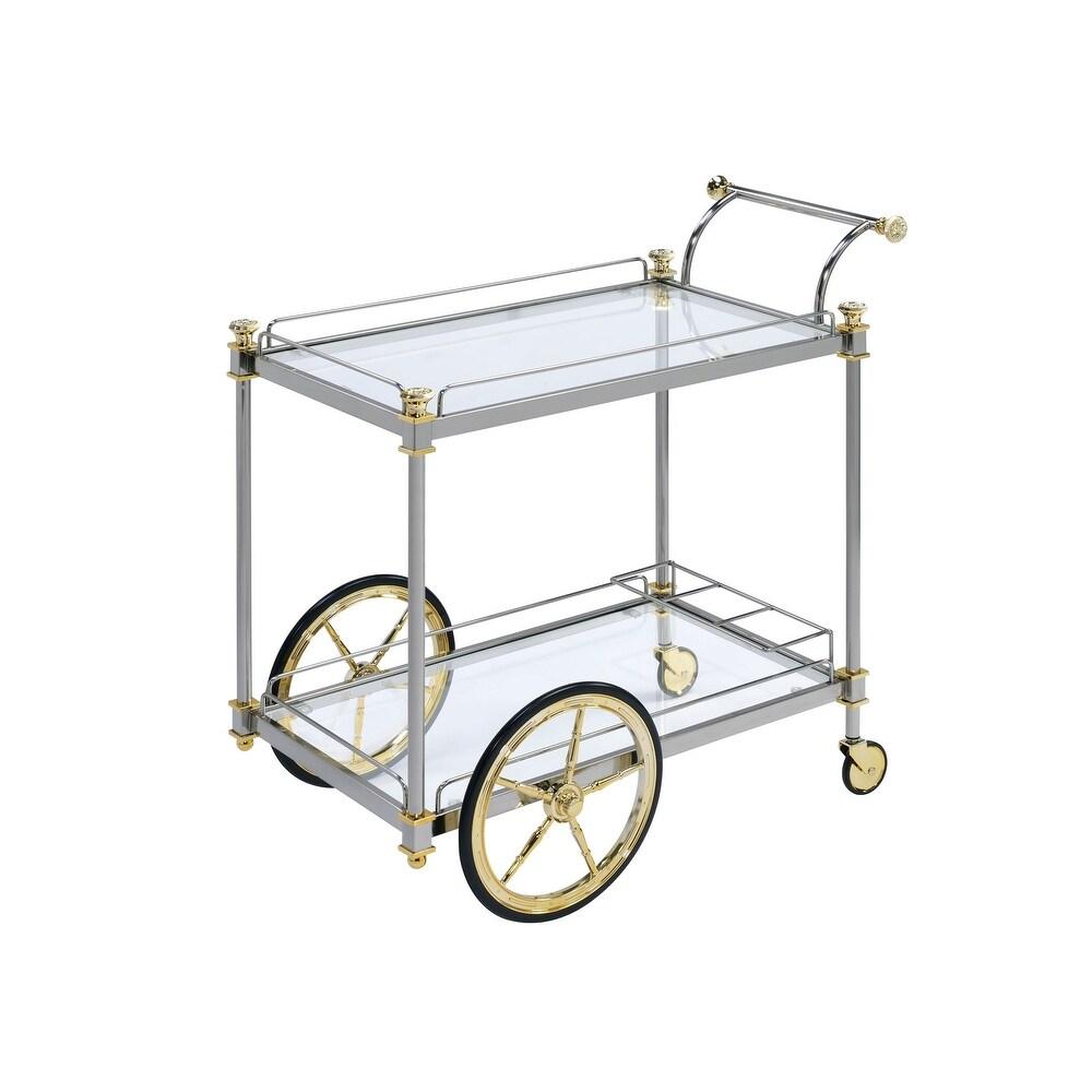 Cyrus Bar Cart - Silver & Gold - Elegant Bars