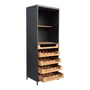 Jeffrey Teak Wine Storage Cabinet - Elegant Bars