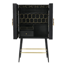 Load image into Gallery viewer, Venus Black &amp; Gold Bar Cabinet - Elegant Bars