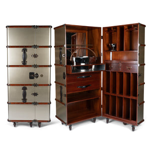 Authentic Models - Stateroom Tall Bar Cabinet - Champagne - Elegant Bars