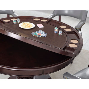 Tournament 6 Pc Dining/Game Table Set – Grey Chairs Bundle - Elegant Bars