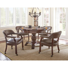 Load image into Gallery viewer, Tournament 6 Pc Dining/Game Table Set – Brown Chairs Bundle - Elegant Bars