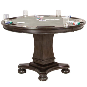 Vegas Dining and Poker Table – Gray Wood - Elegant Bars