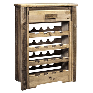 Wine Cabinet, Stain & Clear Lacquer Finish - Elegant Bars