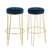 Load image into Gallery viewer, Cayman Backless Gold Leg Bar Stools (Set of 2) - Multiple Colors - Elegant Bars